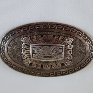Vintage Peru Aztec Pre-Columbian 900 Silver Brooch
