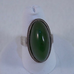 Vintage Russian Green Jade/Jadeite Ring
