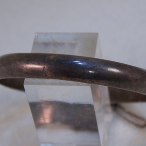 Vintage Plain Hinged Sterling Bangle Bracelet, 7-1/4&quot; Inside Circumference