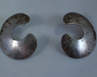 Mexico Handcrafted, Aztec Pre Columbian Inspired Sterling Earrings