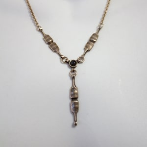 Middle Eastern Antiquities Reproduction Sterling Silver Necklace, Egyptian Revival Necklace