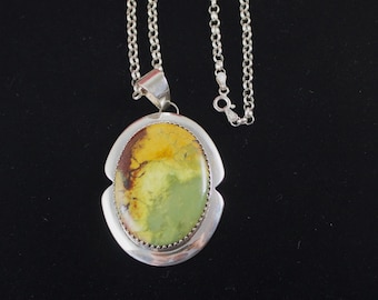 Vintage Agate Sterling Silver Pendant Necklace - Desert Rose Trading
