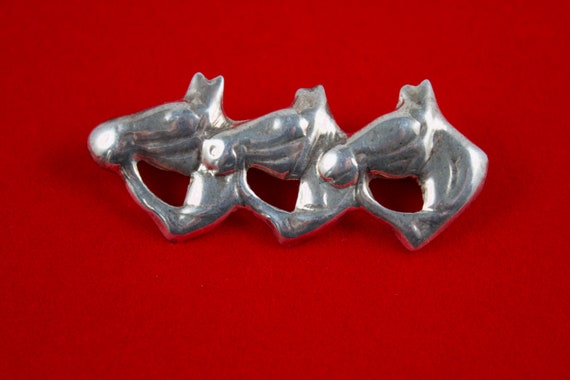 Vintage Taxco Mexico 925 Sterling Three Ponies, T… - image 1