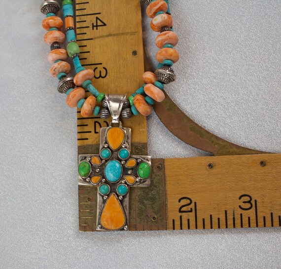 Vintage Navajo Sterling Silver, Turquoise, and Sp… - image 5