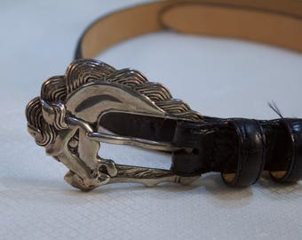 Montana Silversmiths バックルベルト付 Montana Silversmiths Sterling Silver Plate Quarter Horse Belt