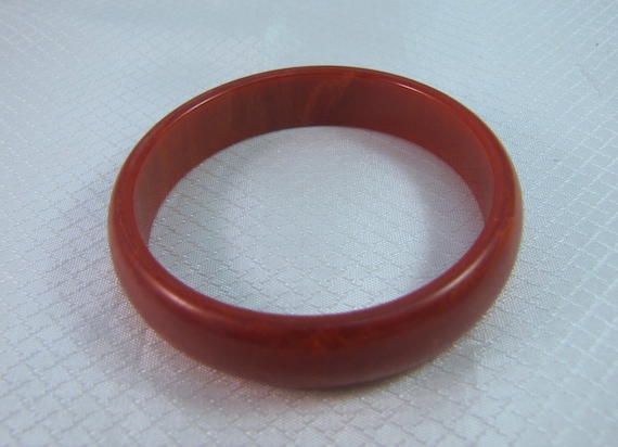 Marbled Red-Brown Bakelite Bakelite Bangle Bracel… - image 2