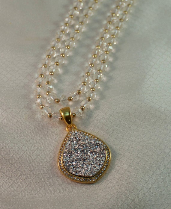 1980's Joan Rivers Classics Crystal Beaded Necklac