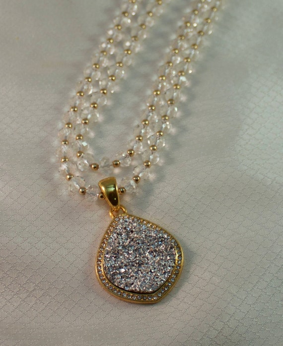 1980's Joan Rivers Classics Crystal Beaded Neckla… - image 1