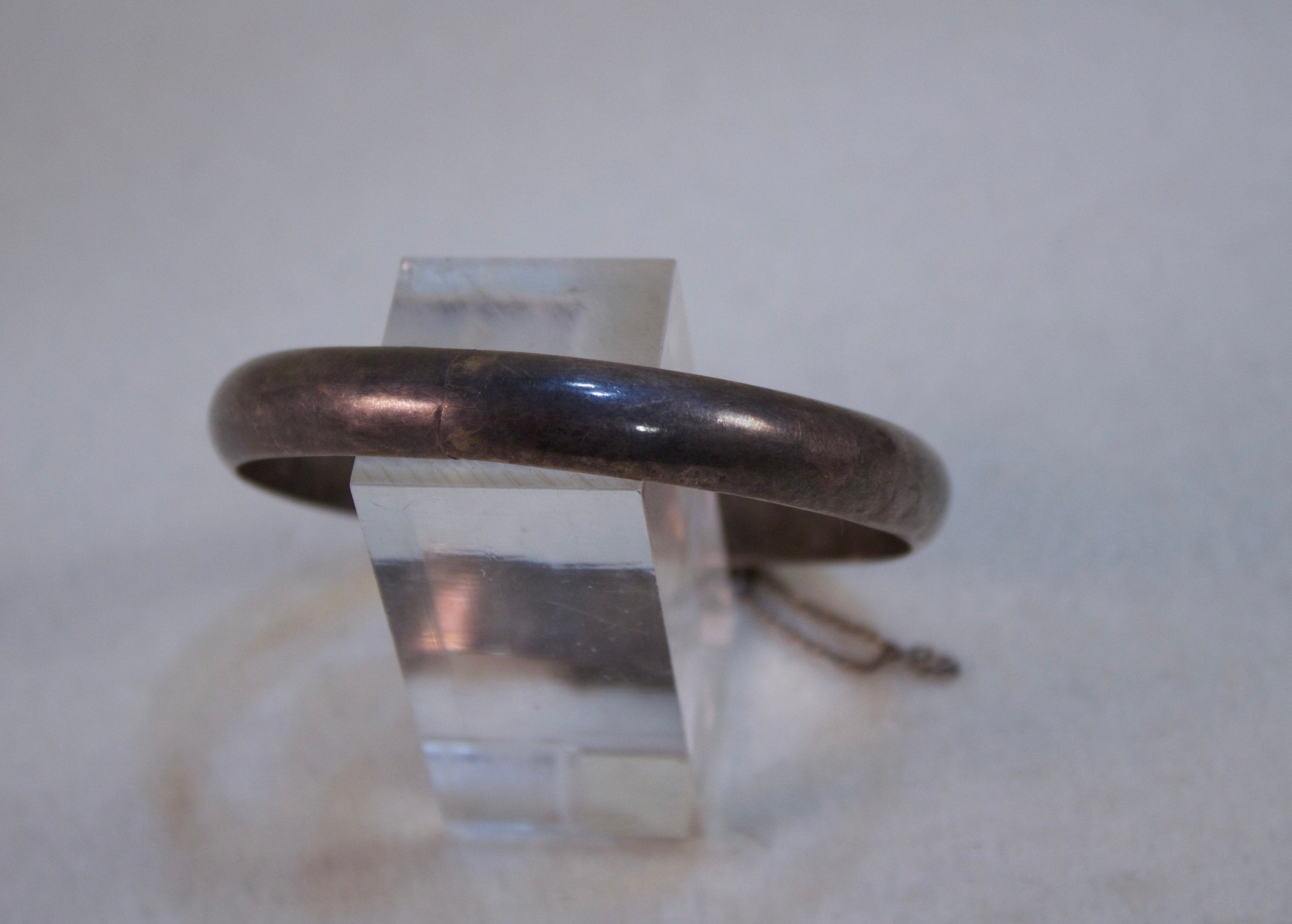 ヴィンテージ プレーン ヒンジ スターリング バングル ブレスレット