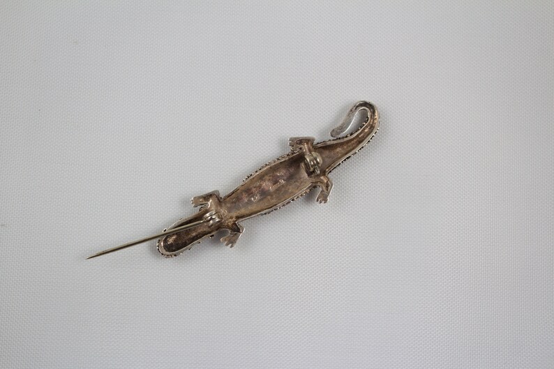 Vintage Hand Crafted Navajo Joe Woods Salamander Brooch image 4