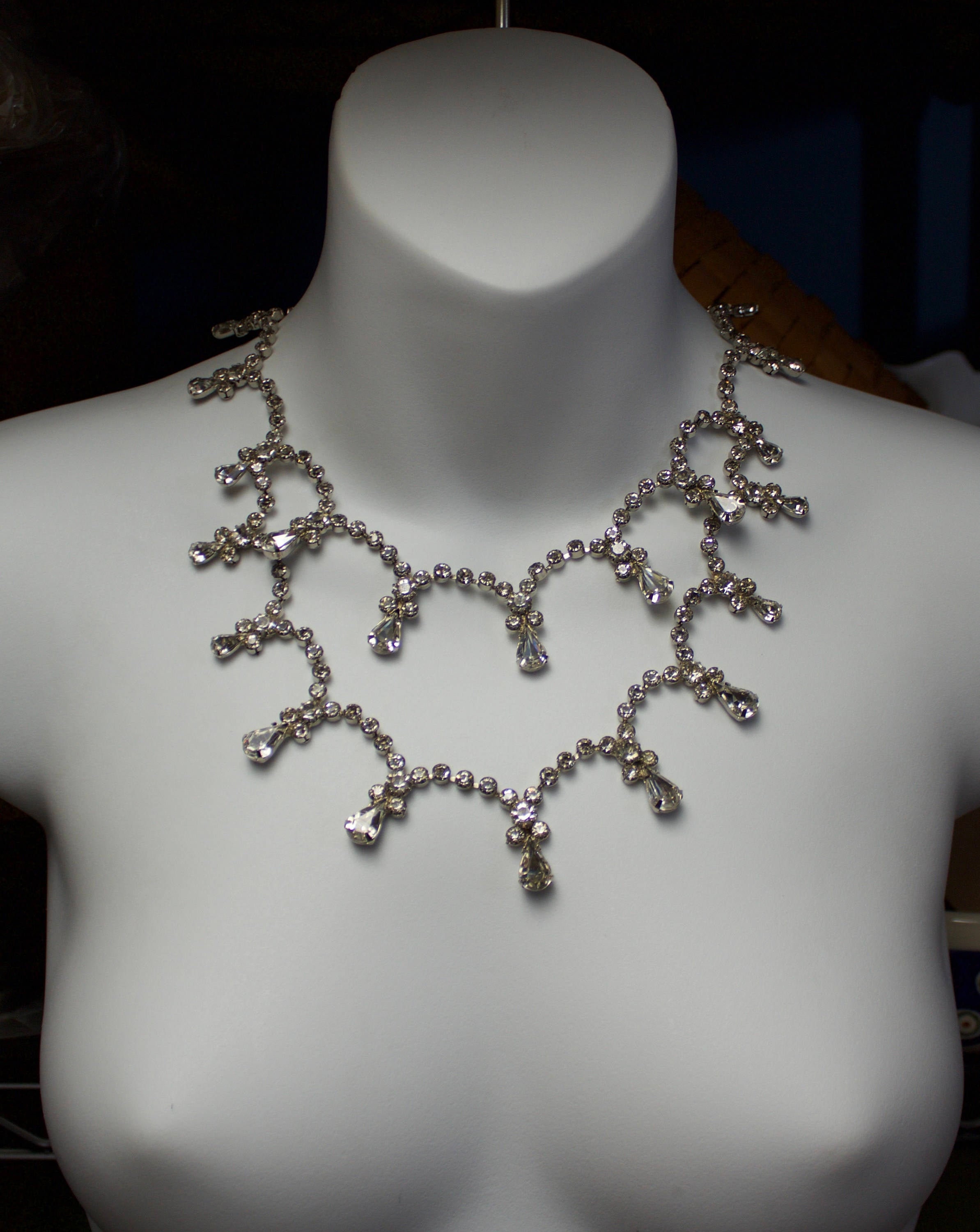 Mimi Di N Haute Couture Double Strand Clear Rhinestone Necklace