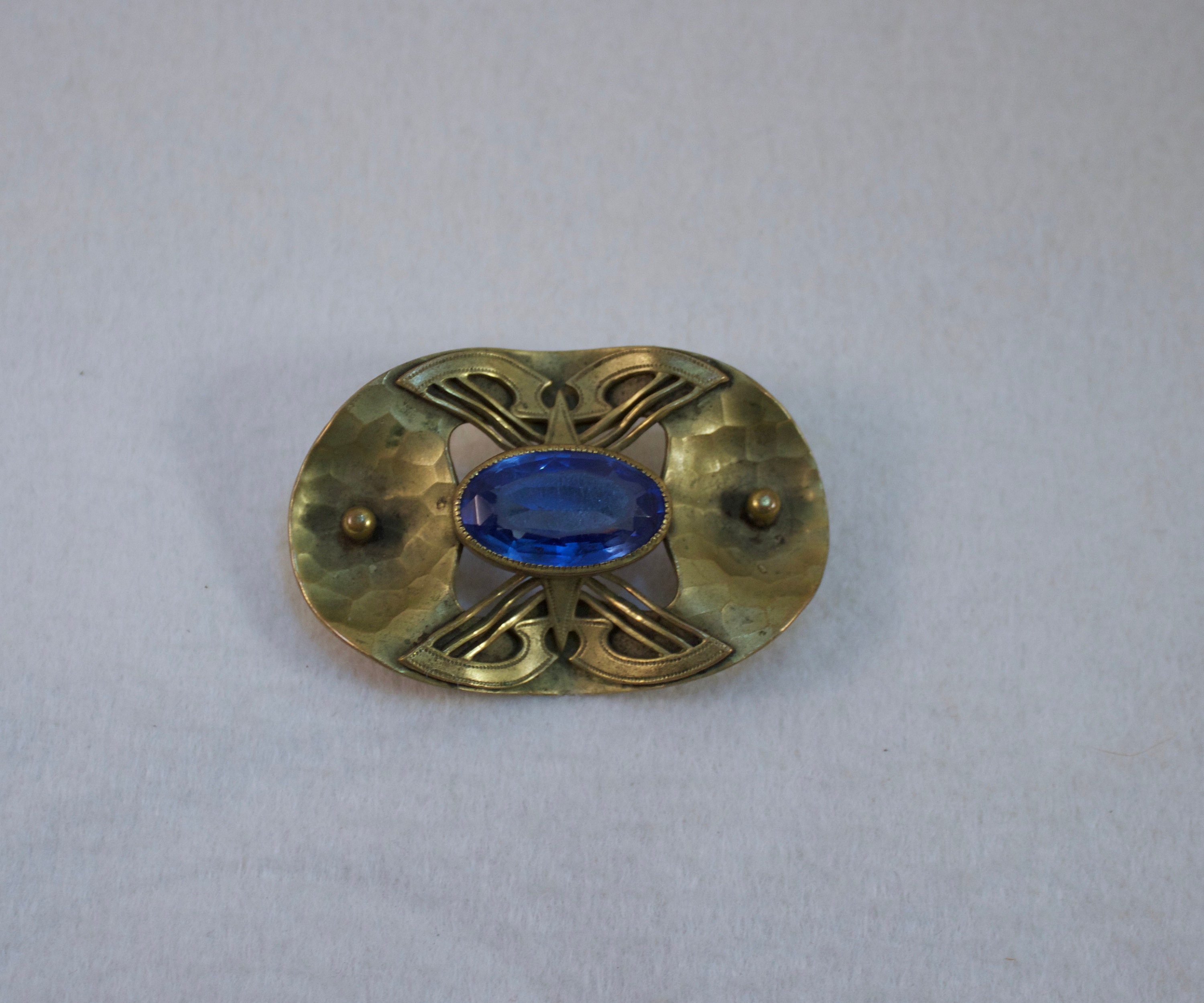 DESIGNER VINTAGE RHODIUM RHINESTONE BLUE FACETED GLASS CRANE