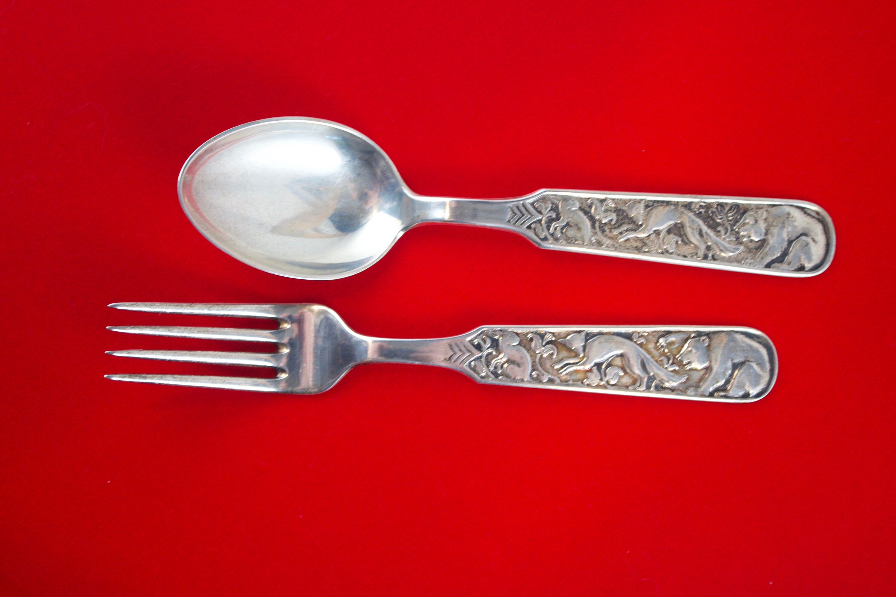 Mid Century David Andersen 830 Sterling Rabbit, Fox, and Mid Century David Andersen 830 Sterling Rabbit, Fox, and