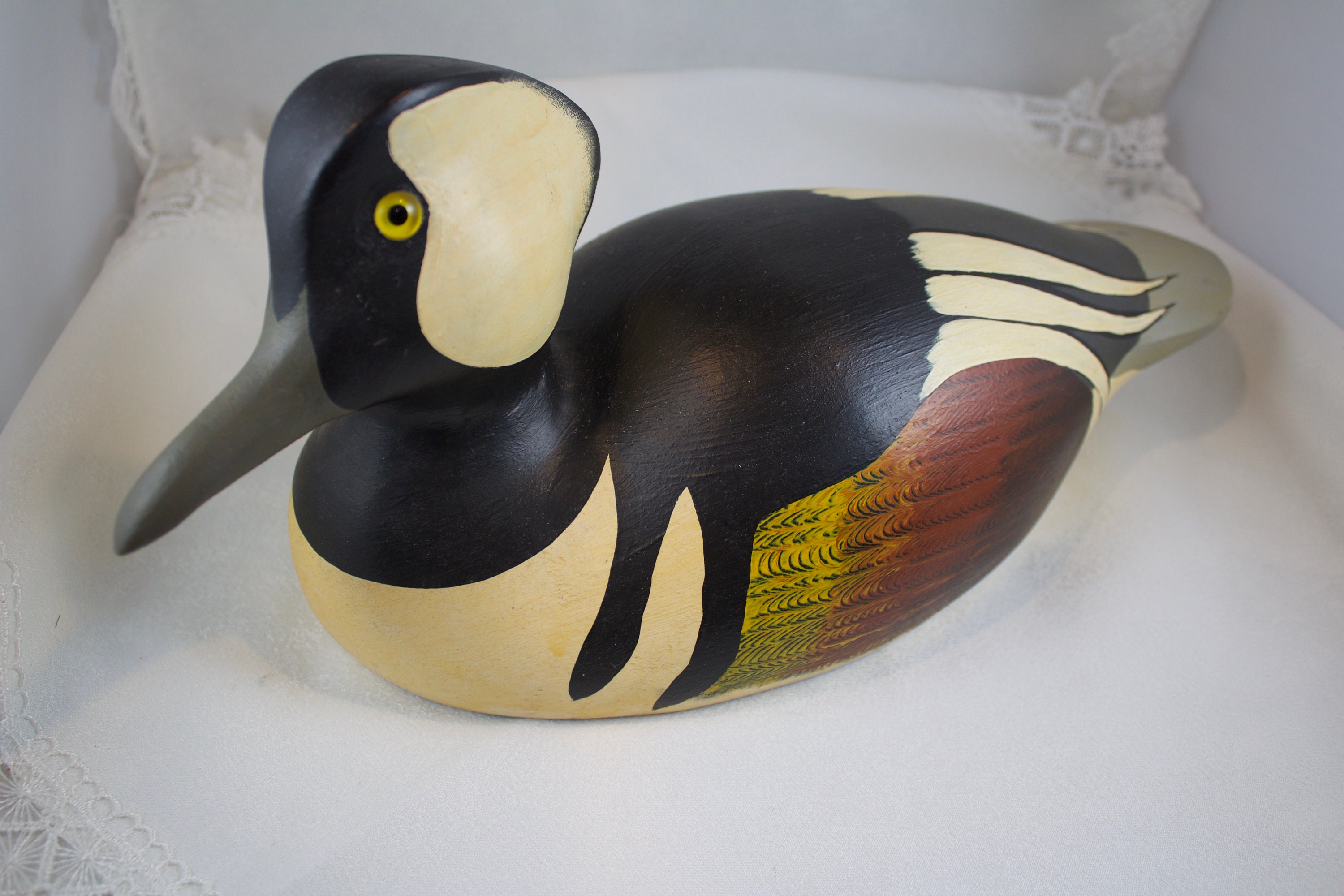 Kevin J Kerrigan Hand Carved Wood Duck Decoy - Etsy