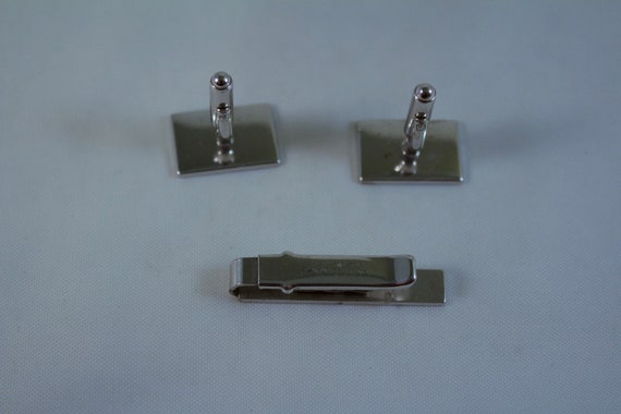 Mid Century Modern Anson Sterling Cufflinks and T… - image 3