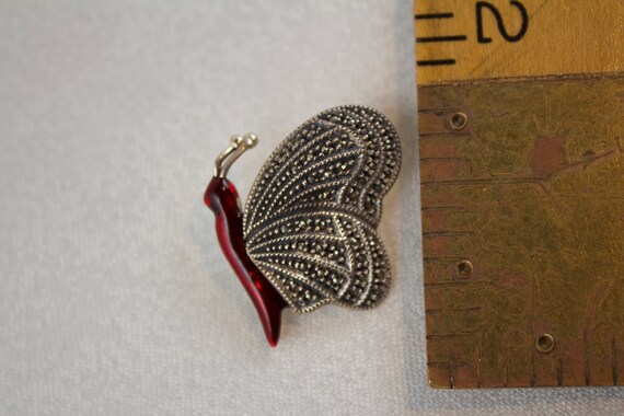 Rare Judith Jack Art Sterling Red Enameled and Ma… - image 4