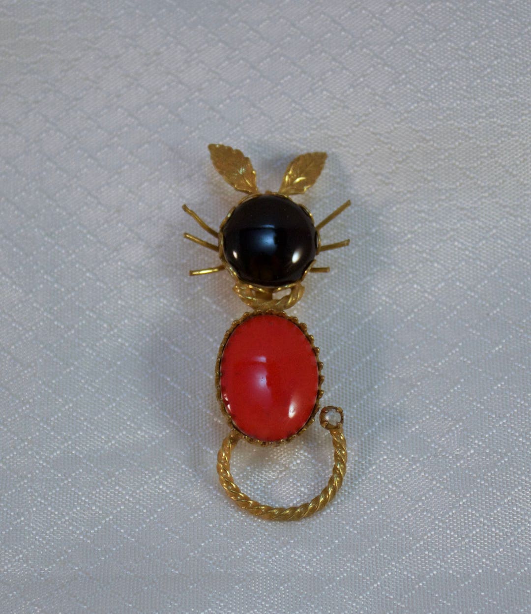 1960's Red and Black Cat Pin, Cat Brooch - Etsy