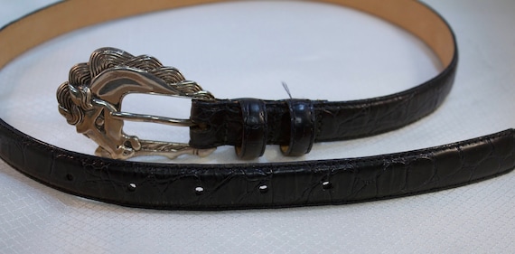 WCM New York Ladies Leather Belt With Sterling Horse Belt  display picture 1