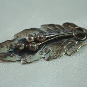 Taxco Sterling Mid Century Design Blatt Brosche, TM-29 Hallmark