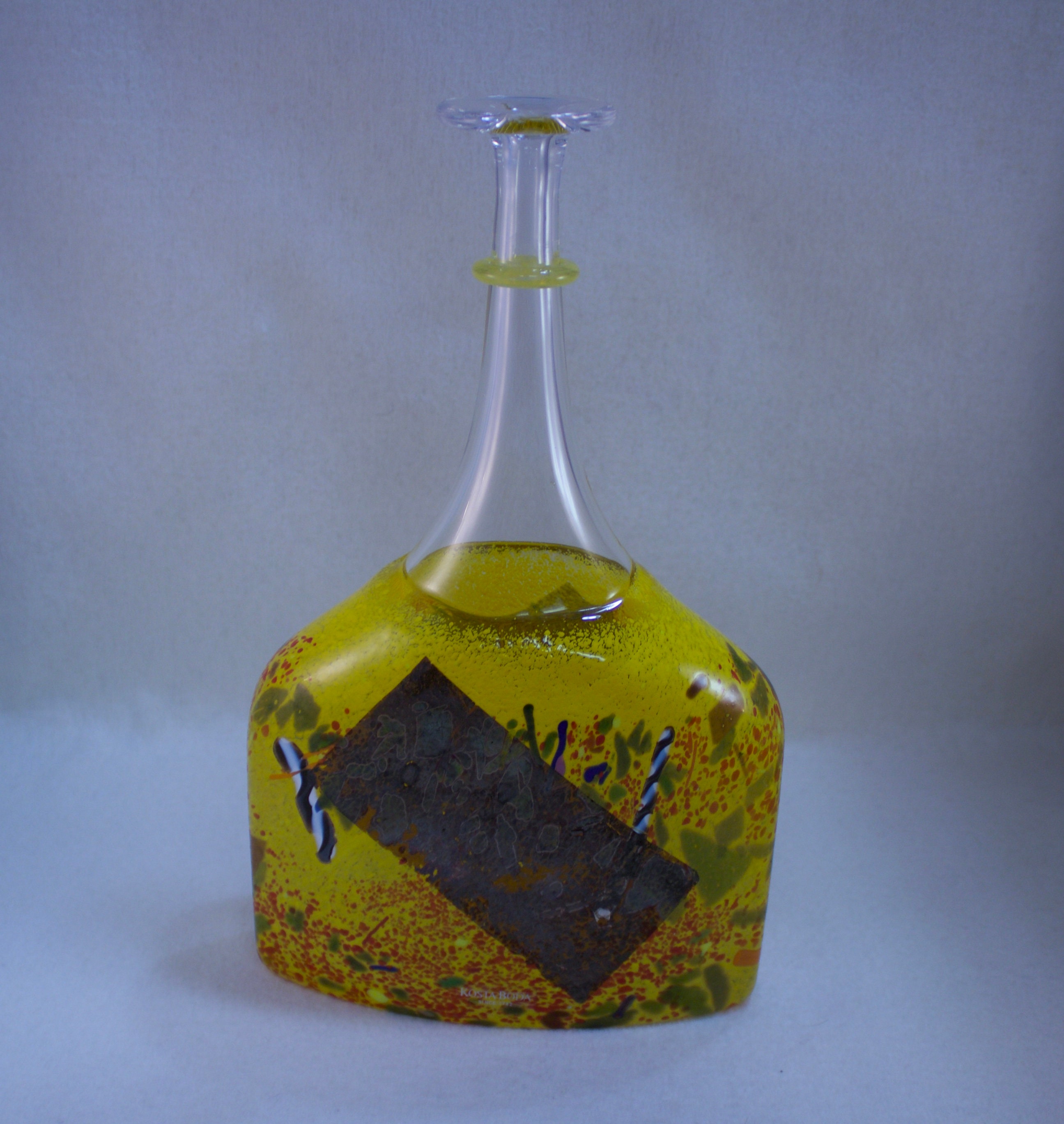 【代引き不可】 Kosta Bottle Glass Art Satellite Yellow Vallien Bertil Boda 工芸品