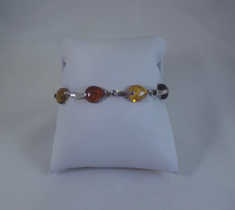 1980/'s Baltic Amber Link Bracelet Multi Color Amber Link Bracelet