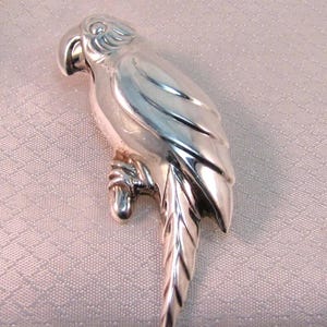c1980's Sterling Parot Brooch or Pendant