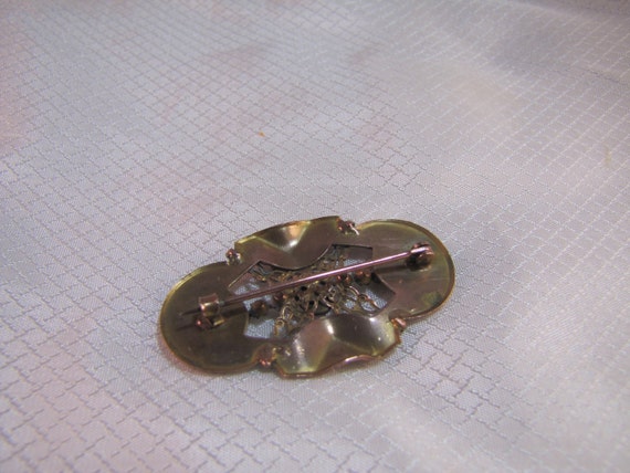 Art Nouveau c1900 Rose Gold Filled Brooch with Mo… - image 4