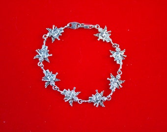 1980's Sterling Winged Angels 6" Link Bracelet