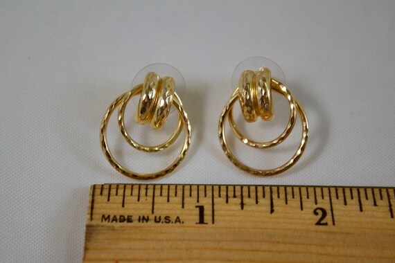 14kt Yellow Gold Forward Facing Loop Earrings - image 3