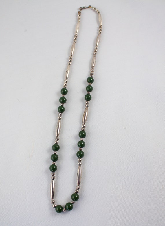 Vintage Native American Jade-Jadeite and Silver B… - image 2