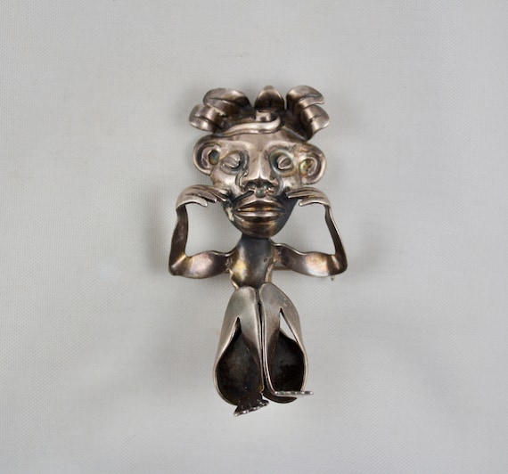 Extremely Rare Francisco Rivera Taxco Mexico Pre-columbian Styled