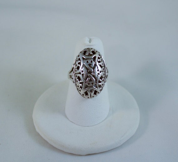 Vintage Sterling Silver Lattice Open Work Designs… - image 1