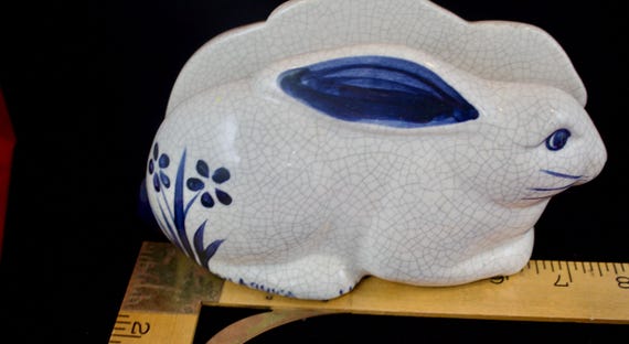 貴重　Poet's Party デビッド・ローレンス　置物　オブジェ　猫　鼠 Vintage Dedham Potting Shed Rabbit Pottery Pieces, Napkin Holder