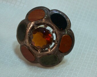 c1800's Scottish Agate and Sterling Kelt Brooch
