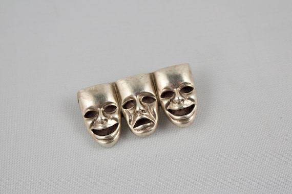 Vintage Mexico Sterling Thespian Comedy and Trage… - image 1