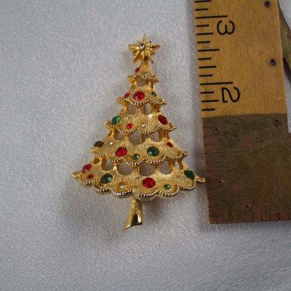 Vintage 1970's  Corel Gold Plated Christmas Tree … - image 5