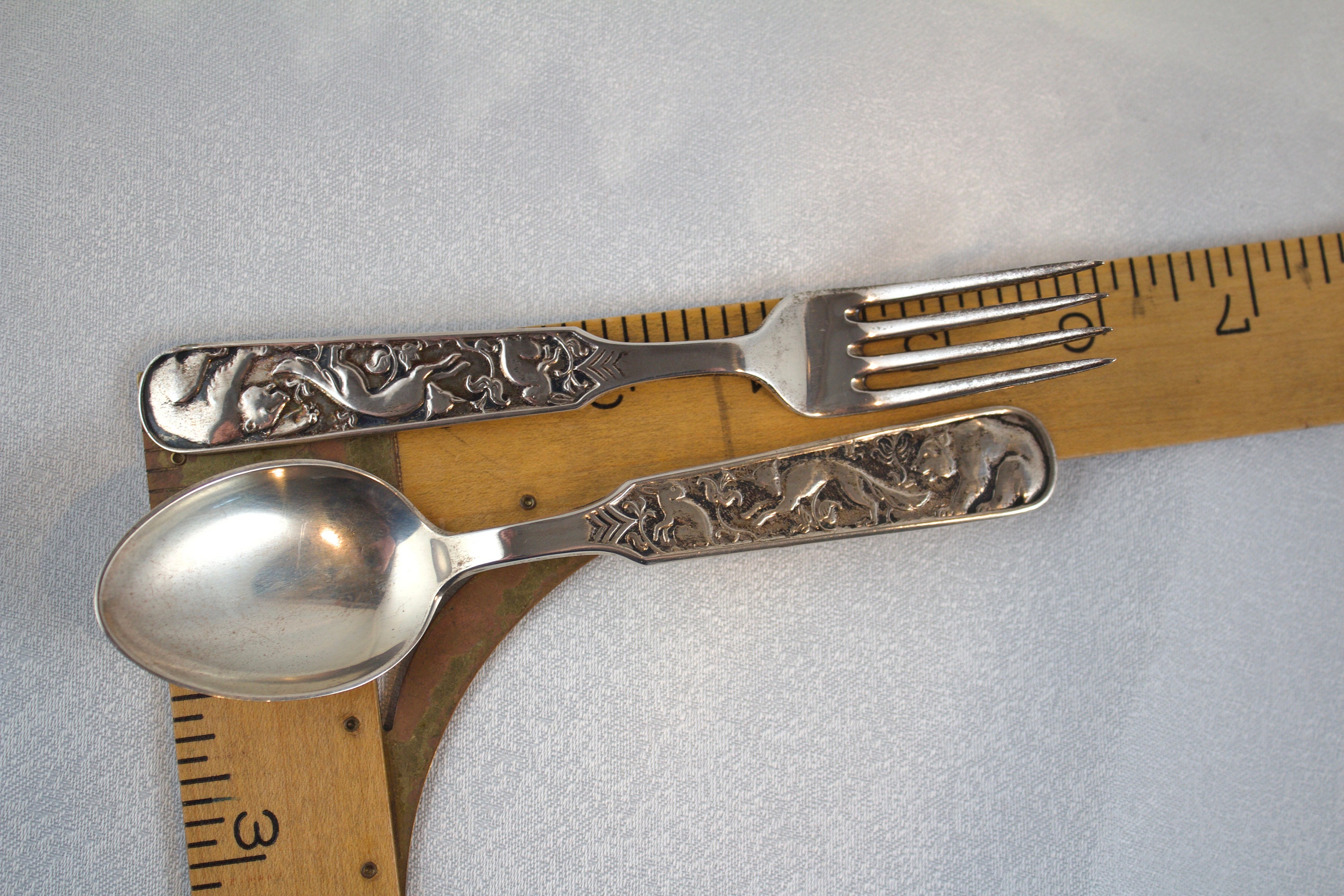 Mid Century David Andersen 830 Sterling Rabbit, Fox, and Mid Century David Andersen 830 Sterling Rabbit, Fox, and