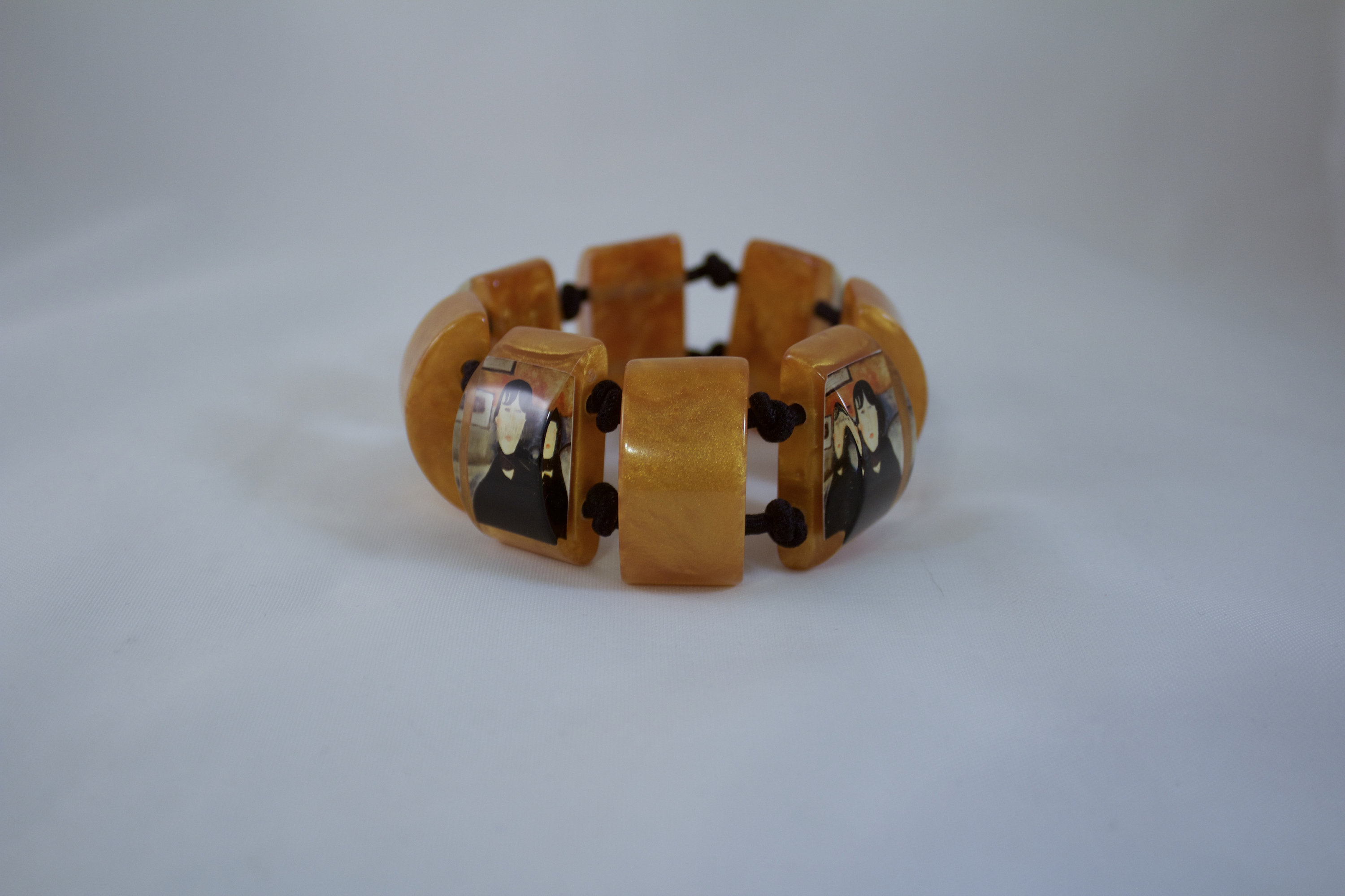 Goth Modern Portrait Wafer Bangle, Stretch Bangle Bracelet - Etsy