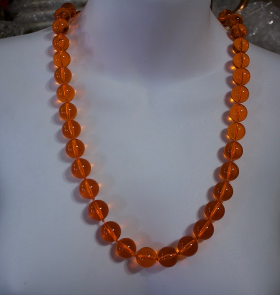 Vintage c1950's Early 60's Tangerine Orange Lucite