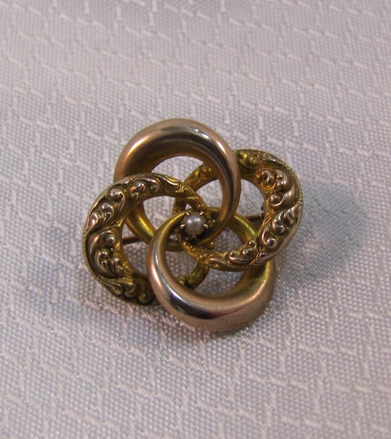 c1900 Victorian 10kt Yellow Gold Entwined Circles 