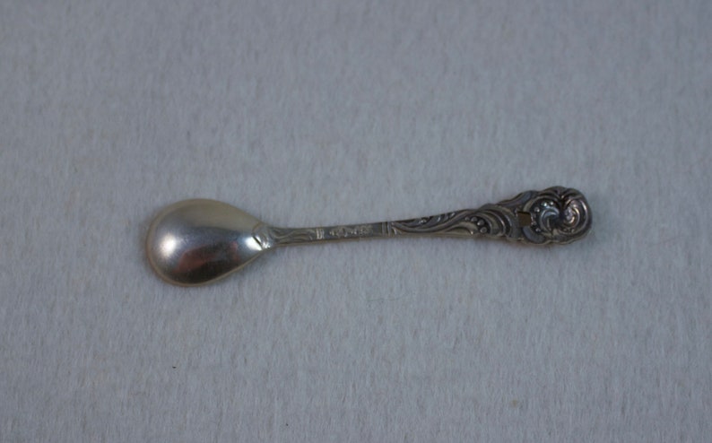 Sul Victorian Germany ALBO Sterling Salt Spoon with Rose Design
