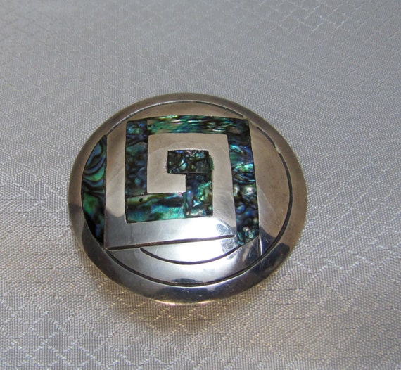 Mid Century Modernist Taxco Mexico JDF Abalone an… - image 2