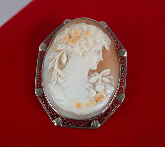 Vintage Victorian Cameo Pendant or Brooch Set in … - image 3