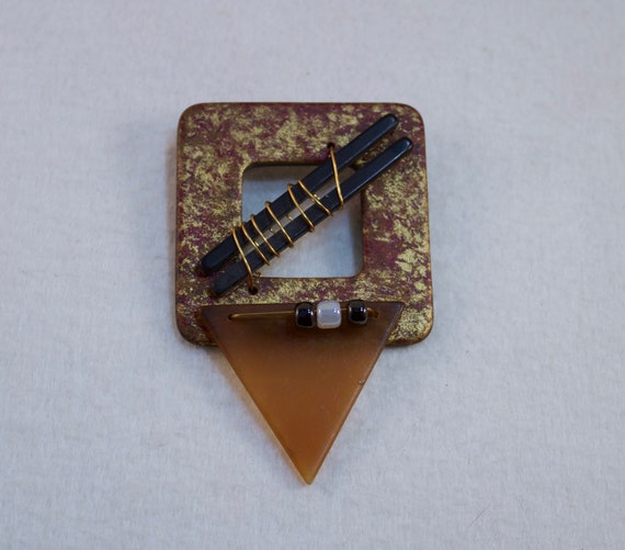 1980's Alexis Ka Memphis Modernist Acrylic Brooch