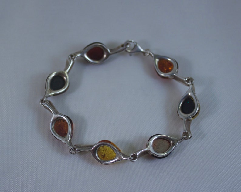 1980/'s Baltic Amber Link Bracelet Multi Color Amber Link Bracelet