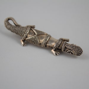 Vintage Hand Crafted Navajo Joe Woods Salamander Brooch image 1