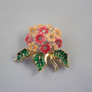 1980&#39;s Joan Rivers Enameled Flower Brooch