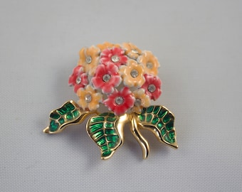 1980's Joan Rivers Enameled Flower Brooch