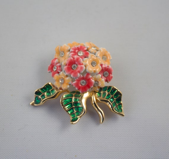 希少Joan s Brooch ビンテージ ブローチ アクセサリー 1980's Joan Rivers Enameled Flower Brooch - Etsy
