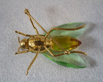 Rare Retired Daniel Swarovski Paradis Akima Topaz Crystal Fly